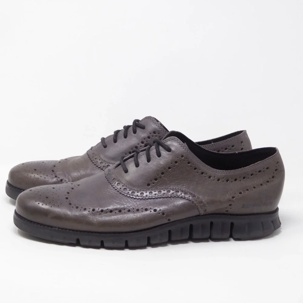 Cole Haan Mens Zerogrand Laser Wingtip Oxford Pavement Brown Leather 12M